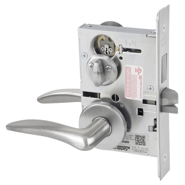 Privacy, Bedroom or Bathroom Mortise Lock, DS Lever, A Rose, Satin Chrome